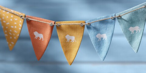 Zodiac banner hanging above a summer bash with Leo pride decorations
