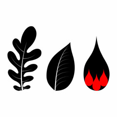 vector set of red leaves