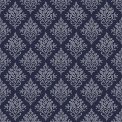 Blue damask seamless pattern vector for wallpaper, this damask pattern vector is ideal for textiles, packaging and elegant damask pattern vector prints