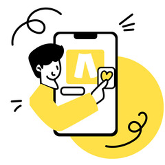 Flat E-Commerce and Shopping Icon Illustration Set – Mobile Payment, Online Purchase, Delivery, and Sale Promo in Yellow Accent