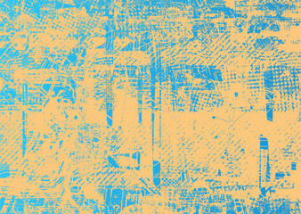 Glitch distorted geometric shape . Noise destroyed logo . Trendy cyber punk poster . Glitched frame .Grunge textured . Distressed effect .Vector shapes with a halftone dots screen print texture. 