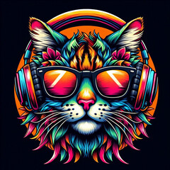 the head of a cat, cat, cat with headphone, cat vector, cat with a bow tie, cat with a bow, cat on a black background, black cat with red eyes, black cat with red hair, cat head with wings