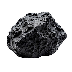 Lava rock black rough isolated, Volcanic geology object, Natural earth texture, Organic rugged element, Decorative molten detail