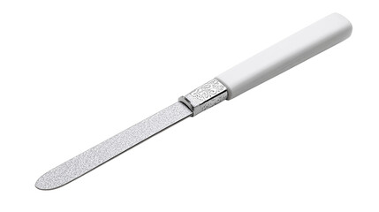 A dual-grit nail file with storage sleeve variant 575, white background --ar 16:9