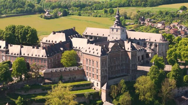 around main building floreffe abbey belgium great structures architectural close up circles aerial shot view close-up abbaye de features 