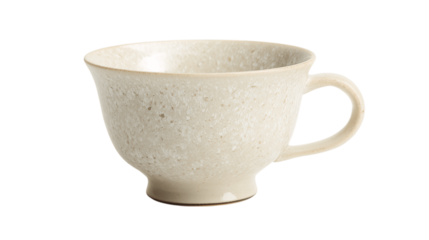 A flared ceramic teacup with smooth lip variant 1343, white background --ar 16:9
