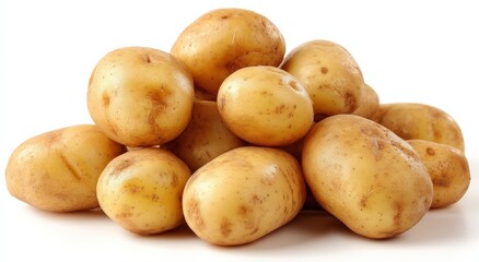Fresh Organic Potatoes Heap among Vegetables with Smooth Skin and Light Brown Color for Cooking and Healthy Nutrition