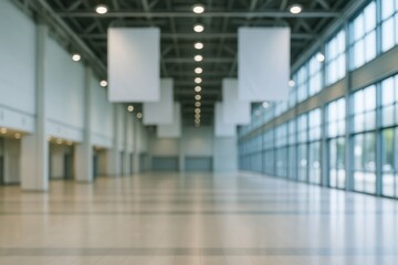 Obraz premium Spacious Modern Convention Center Interior with High Ceilings and Large Windows for Events and Conferences