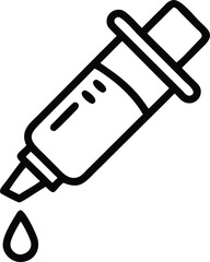 Dropper Icon with Falling Liquid Drop - Medical, Science & Beauty Concept