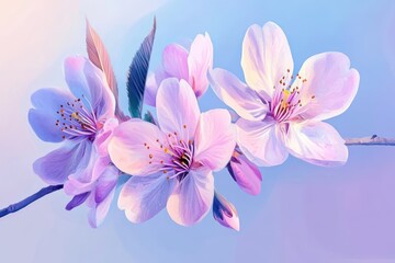 Cherry Blossoms in Full Bloom Against Clear Sky