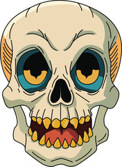 Grunge Style Dead Skull Illustration – Vector Art


