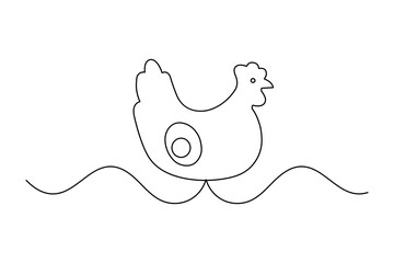Egg icon continuous one line drawing and minimalist style isolate outline illustration