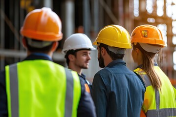 Construction Site Business Meeting with Safety Gear