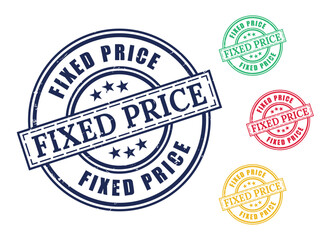 Locked Price Grunge Stamp Bundle, Fixed Rate Vector Label Collection  