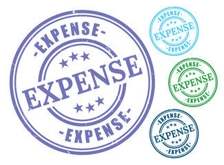Budget Expense Badge Collection, Grunge Style Financial Management Stamps  