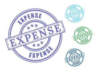 Operational Cost Stamp Set, Grunge Rubber Expense and Budget Labels  