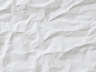 Obraz premium Blank crumpled white paper background with textured surface and scattered creases for design, craft, or collage projects