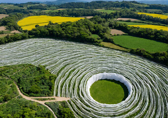 aerial vu of a field