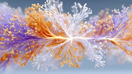 Abstract Violet and White Electrical Plasma with Organic Structures
