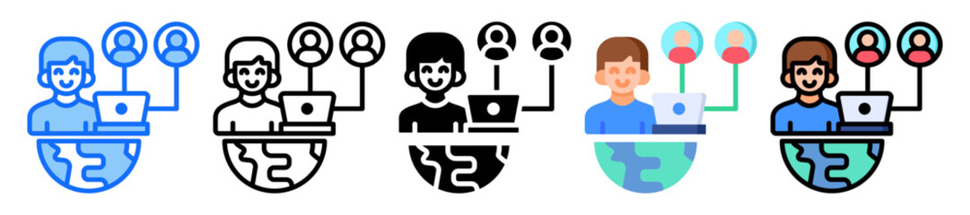 Outsourcing icon Multi Style Vector Illustration