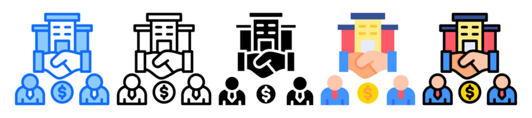 Joint Venture icon Multi Style Vector Illustration