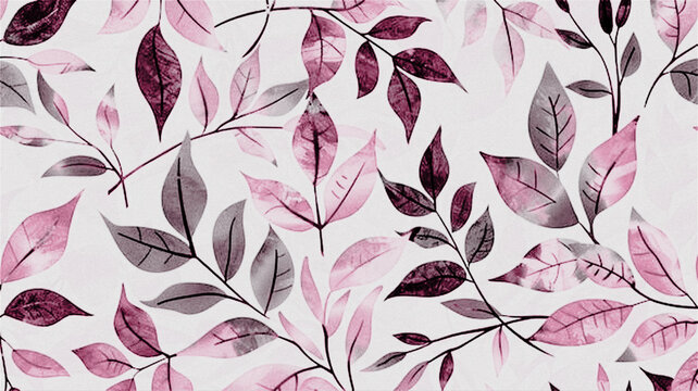 Colorful Botanical All Over Pattern with Texture Design