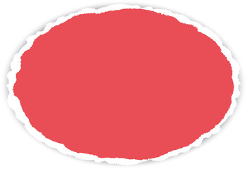 red colored round vector torn paper banner with ripped edges with space for your text
