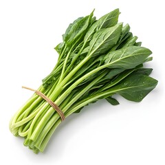Water Spinach Fresh Green Leaves Isolated On White Background