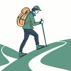 skiing in the mountains