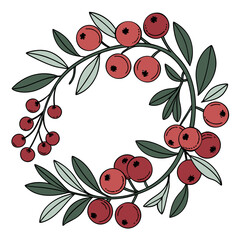seamless pattern with red berries