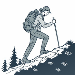 skiing in the mountains