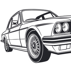 black sports car isolated on white