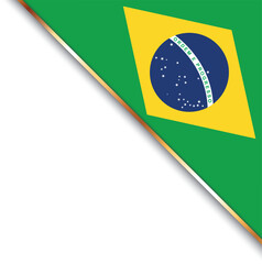 Obraz premium banner with flag of Brazil, corner banner with gold frame