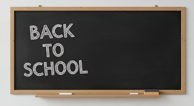 Black Chalkboard with Text Back To School