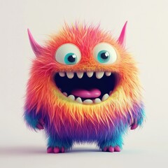 Fototapeta premium Happy monster illustration colorful creature.