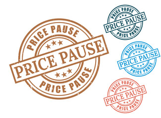 Price Pause Grunge Rubber Stamp Collection, Price Freeze Vector Set  