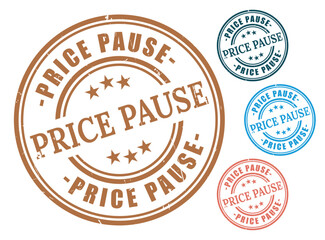 Cost Freeze Stamp Vector Pack, Grunge Style Price Hold Badge Set  
