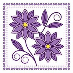 Hand-Drawn Style Purple Flower Vector for Decorative Use