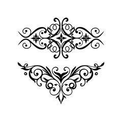 Set of Decorative vintage frames and borders. Vector design. floral ornament.
