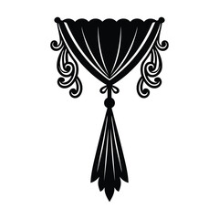 curtain tieback ornament with vintage scroll flourish