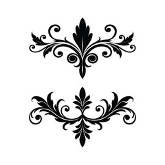 horizontal victorian flourish with acanthus leaves