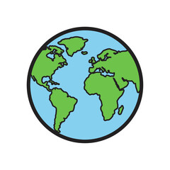 A minimalist globe vector icon for environmental concepts