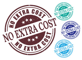 Free of Charge Stamp Vector Set, Grunge Rubber No Extra Fees Label Pack  