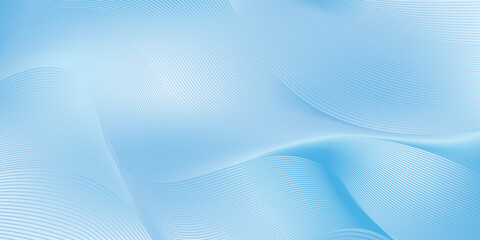 Obraz premium Deep sky blue gradient abstract background with stripes curve line vector image