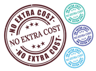 Zero Additional Cost Badge Set, Grunge Style Free Price Stamp Collection  