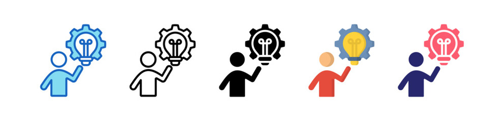 Proactive Multiple Style Icon Set Collection. 