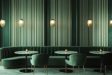 Emerald Green Lounge: Luxurious Interior Design