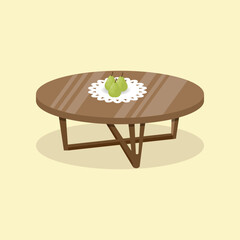 pear fruit on the table illustration design vector