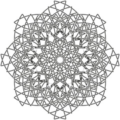 Geometric star mandala. Intricate line pattern. Abstract sacred geometry. Vector ornate design.