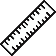 Simple Black Ruler Line Icon